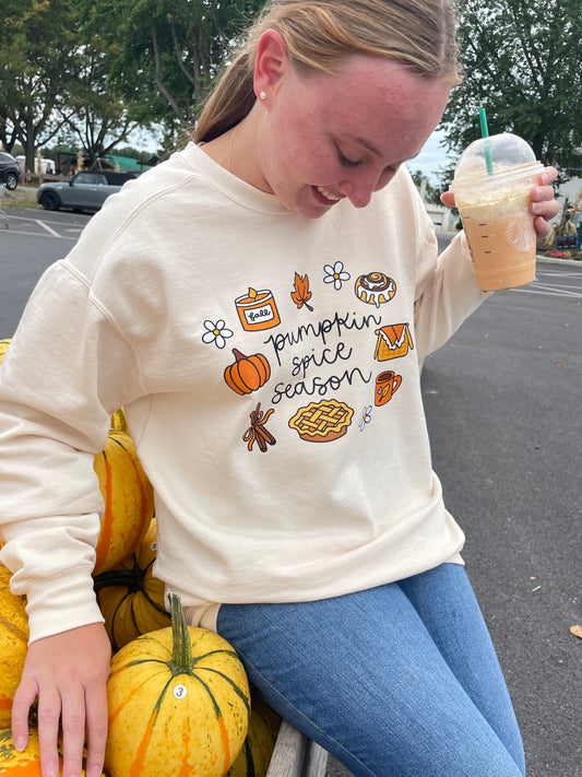 Pumpkin Spice Season Cozy Fall Sweatshirt