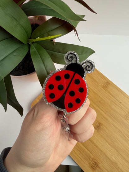 Pretty Ladybug Acrylic Badge Reel