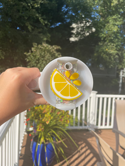 Sparkly Yellow Lemon 30 and 40 ounce Stanley Topper for Waterbottles
