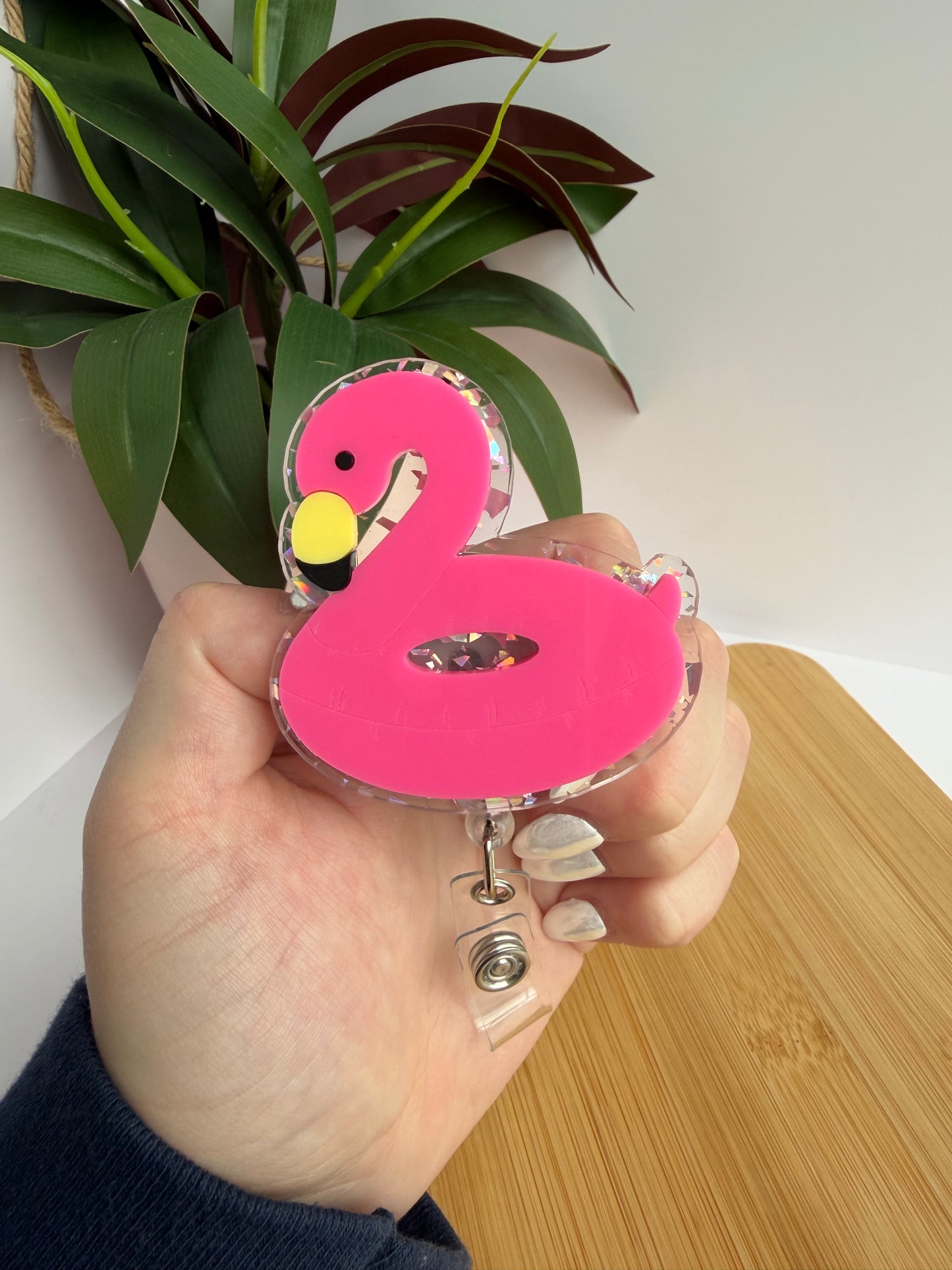 Pool Floaties Acrylic Badge Reel
