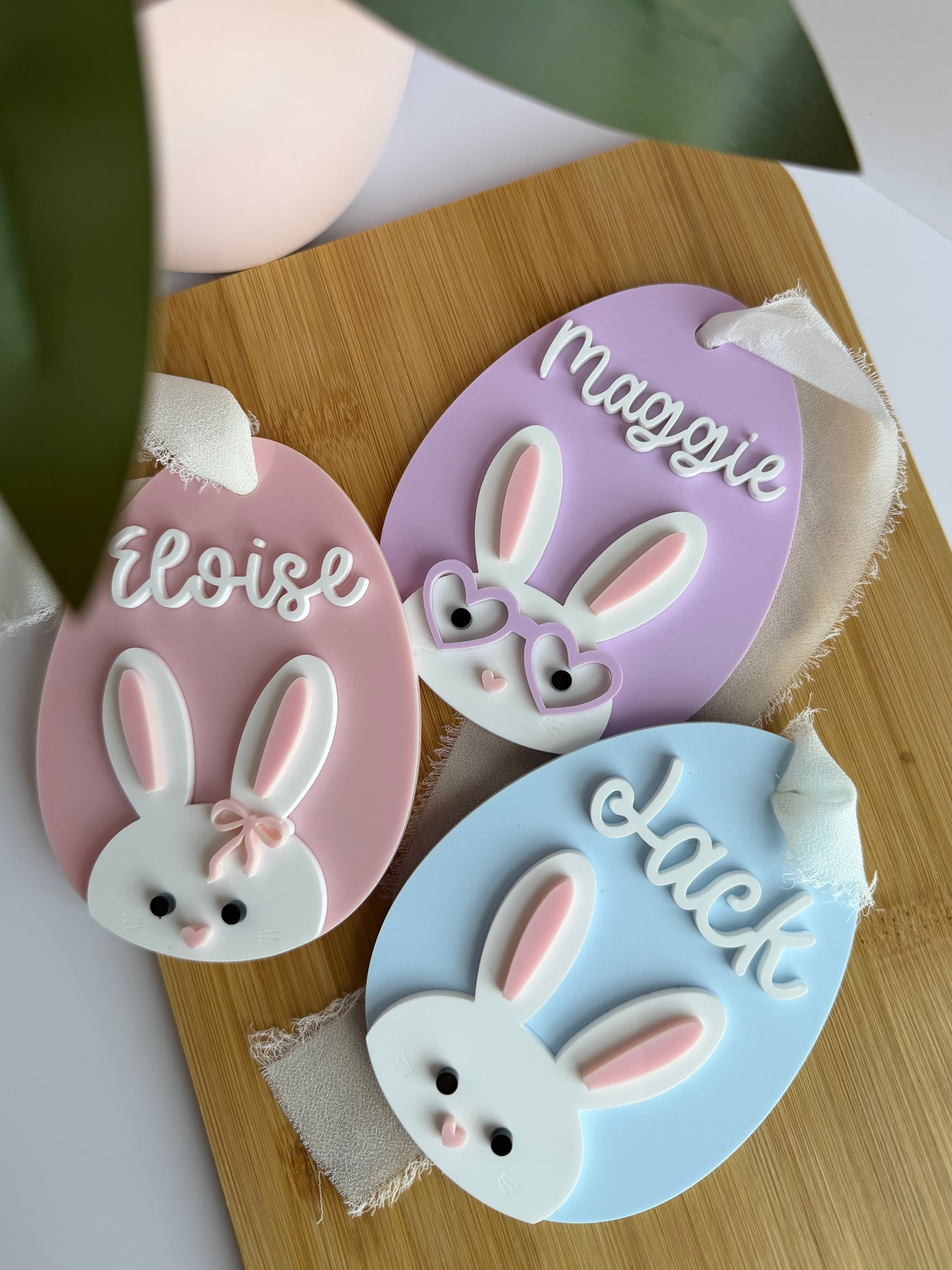 Easter Bunny Egg Acrylic Gift or Basket Tag