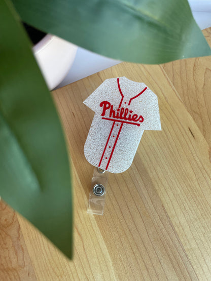 Philadelphia Phillies Jersey Acrylic Badge Reel