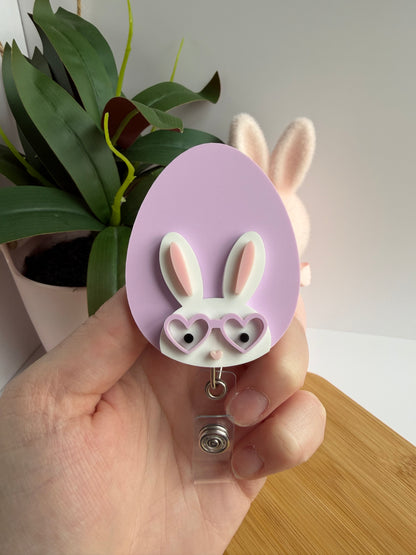Easter Bunny Egg Acrylic Badge Reel