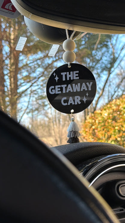The Getaway Car Acrylic Rear View Mirror Car Charm
