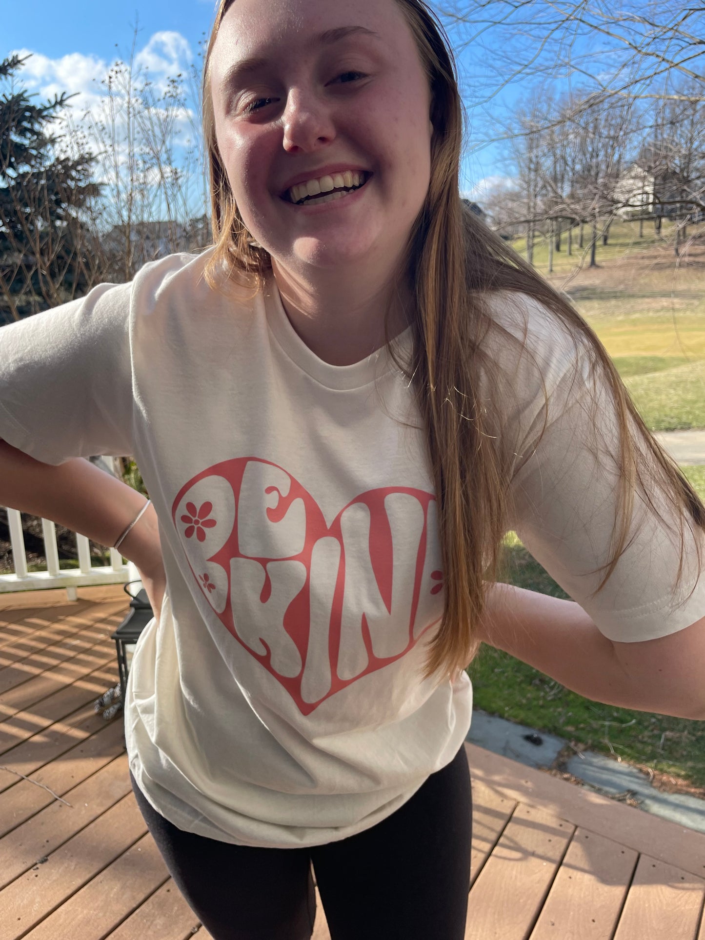 Be Kind Heart Cream Colored Unisex Shirt