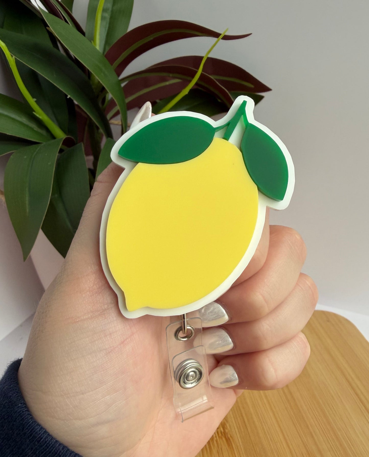 Yellow Lemon Acrylic Badge Reel