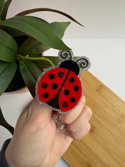 Pretty Ladybug Acrylic Badge Reel