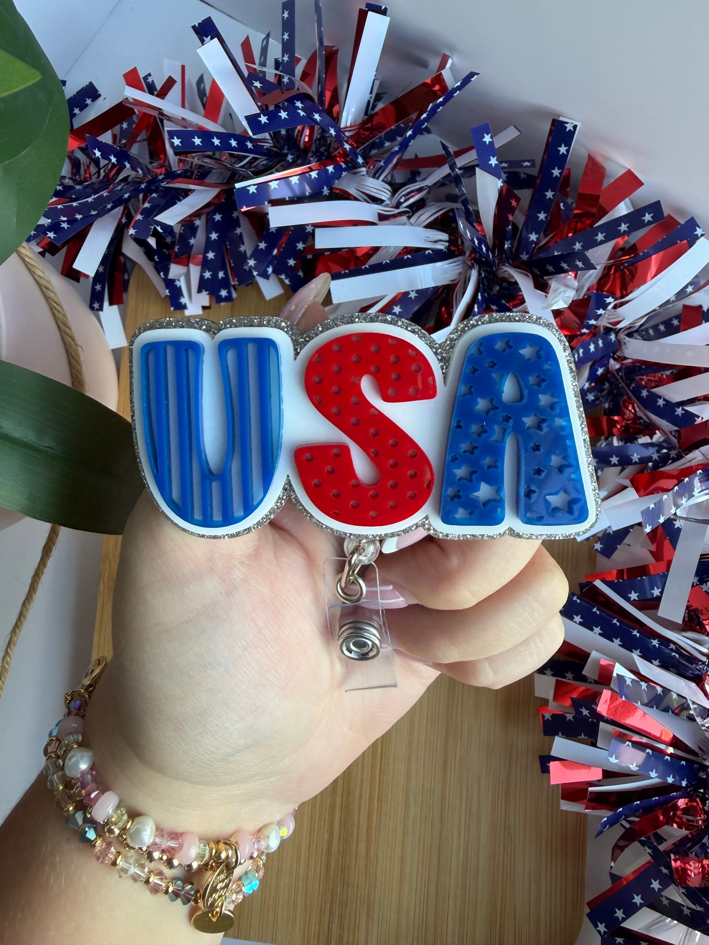 USA Acrylic Badge Reel