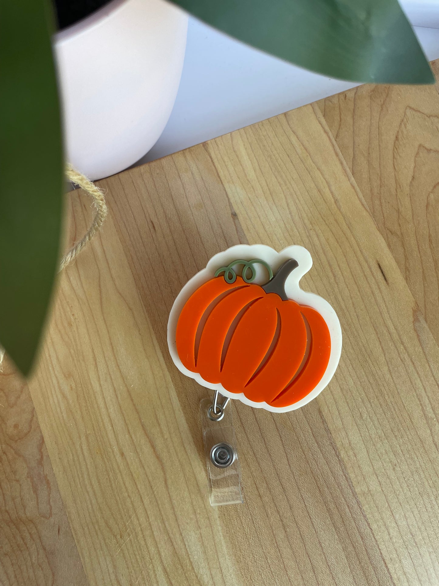 Pretty Pumpkin Acrylic Badge Reel