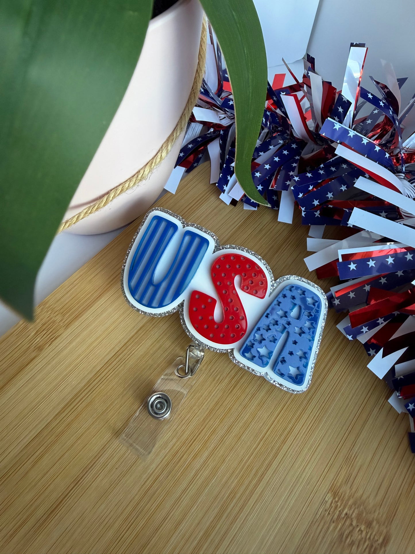 USA Acrylic Badge Reel