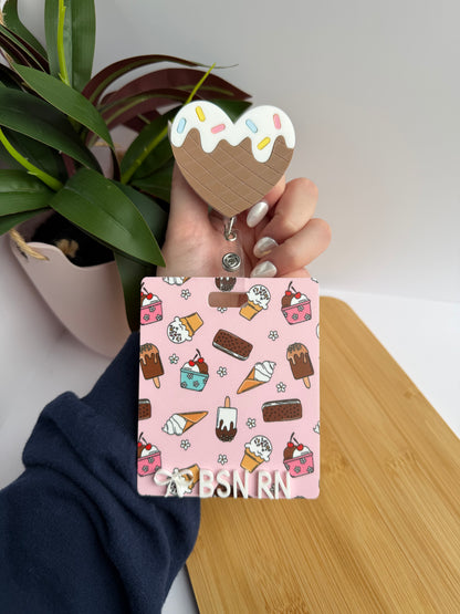 Summer Ice Cream Badge Reel and Backer Bundle