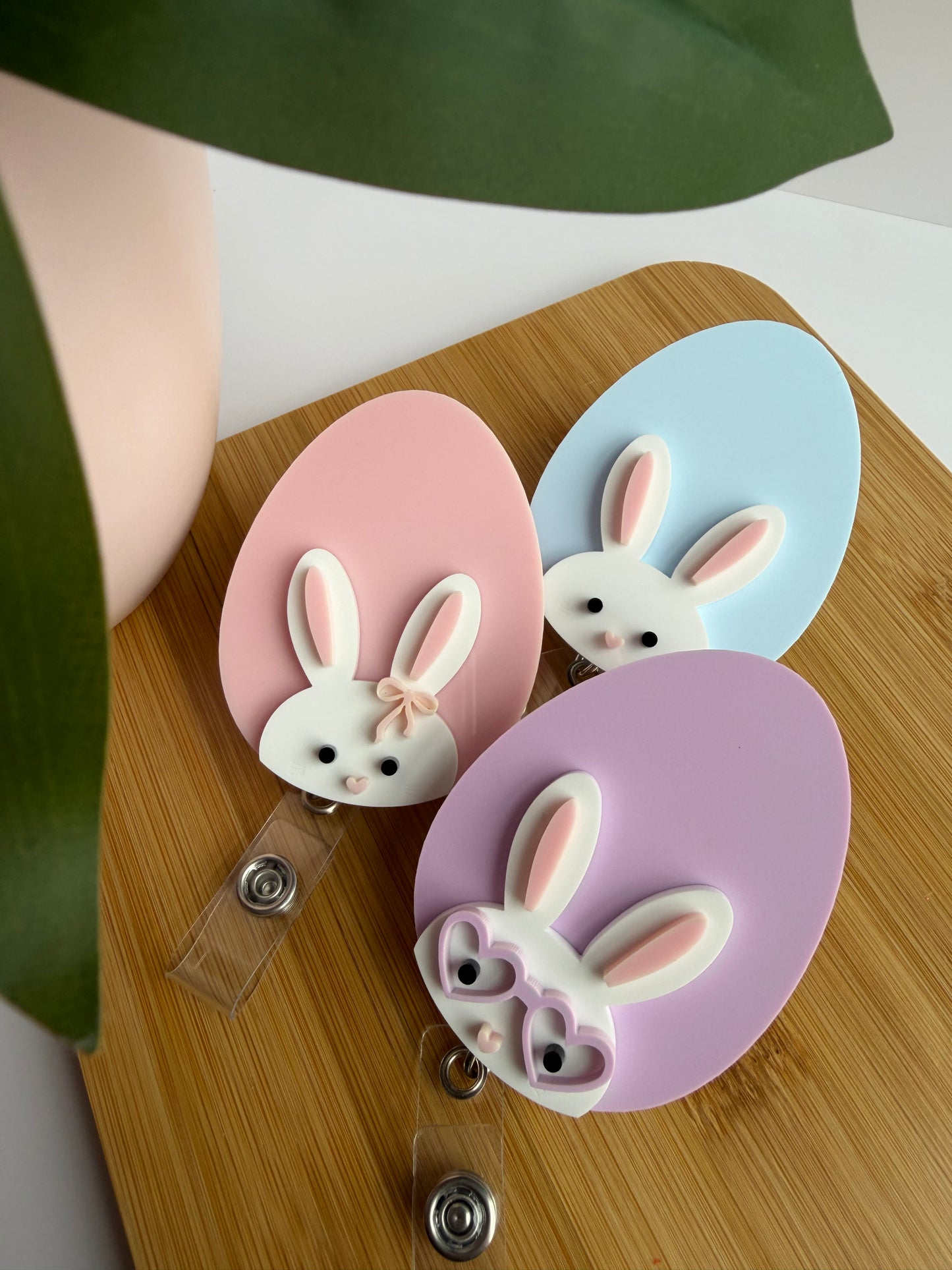 Easter Bunny Egg Acrylic Badge Reel