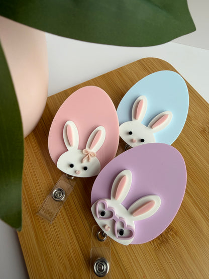 Easter Bunny Egg Acrylic Badge Reel