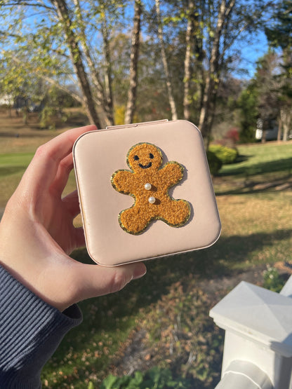 Adorable Gingerbread Man Pale Pink Travel Sized Jewelry Box