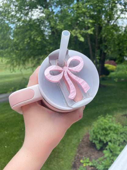 Pink Pearl Bow Adorable 30 and 40 ounce Stanley Topper for Waterbottles