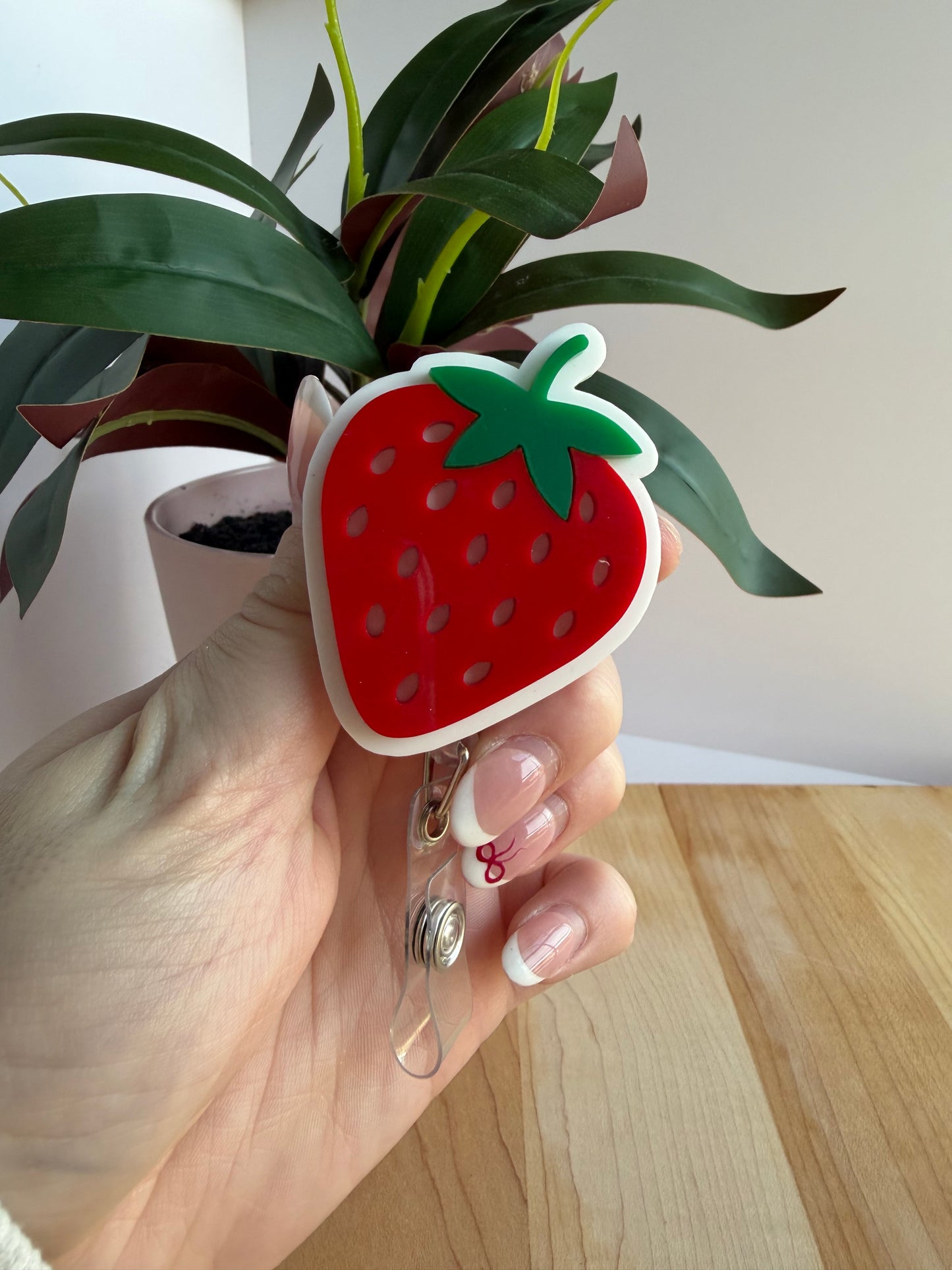 Strawberry Acrylic Badge Reel
