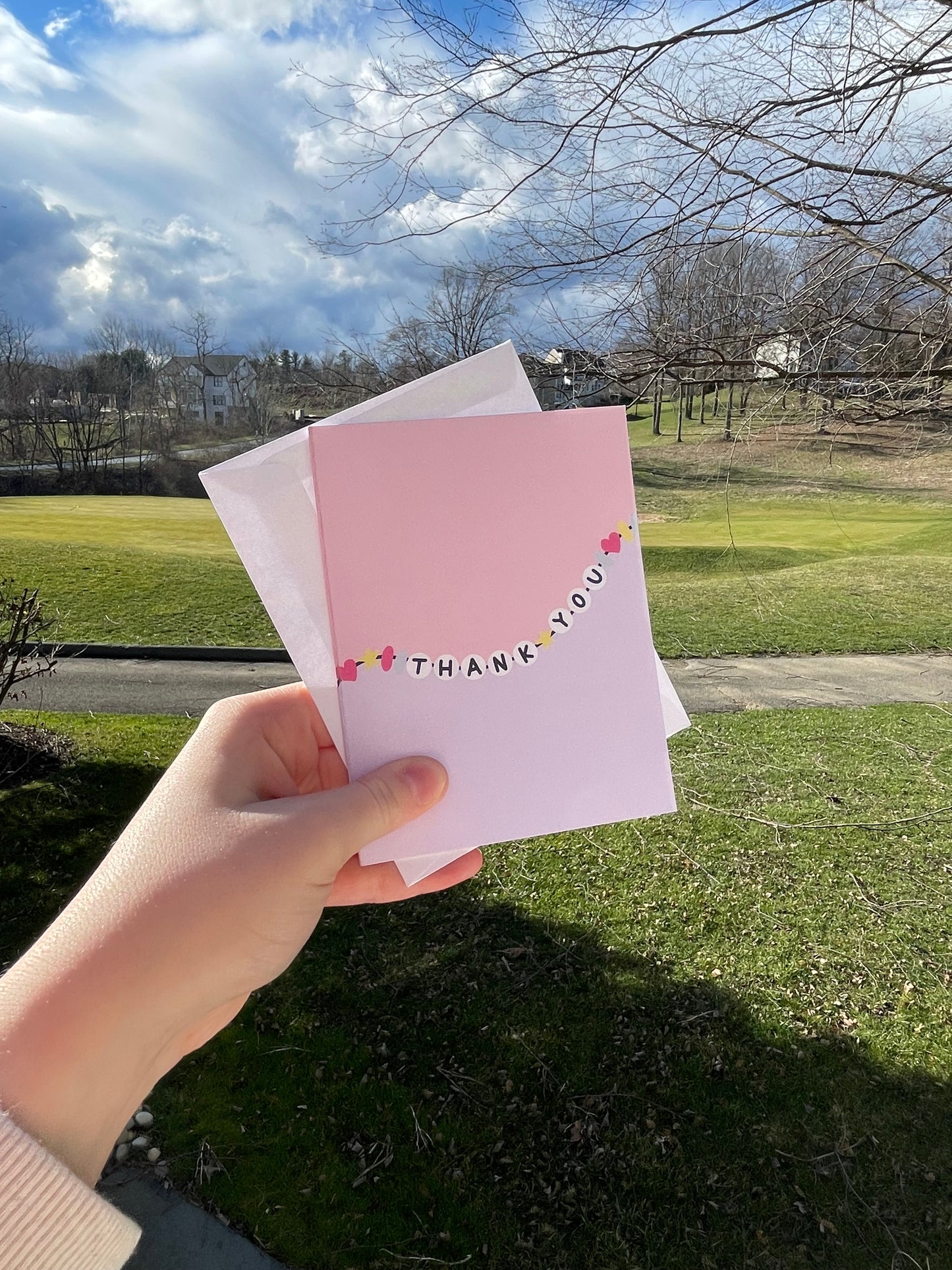 Thank You Friendship Bracelet Blank Card with White Envelope