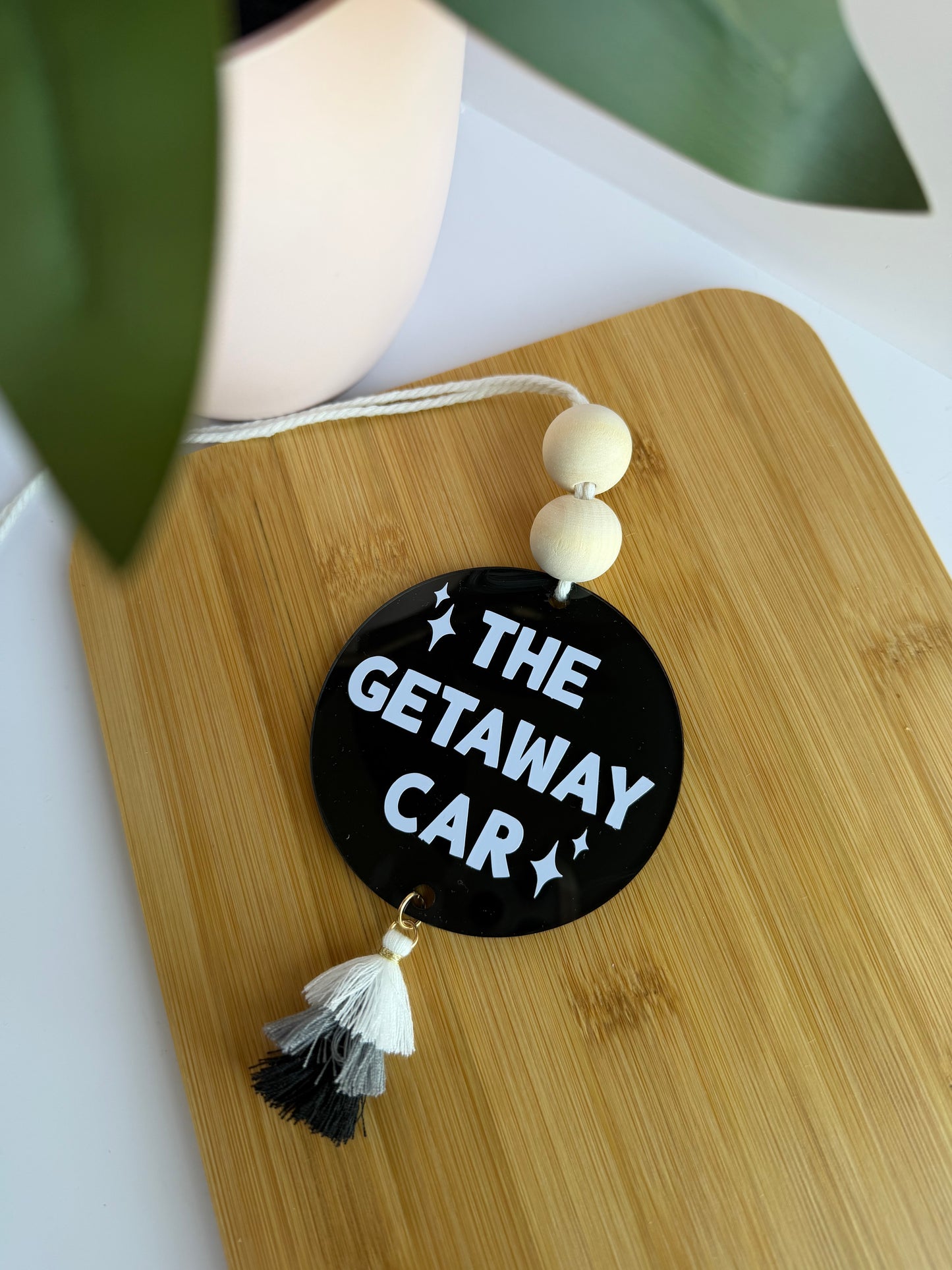 The Getaway Car Acrylic Rear View Mirror Car Charm