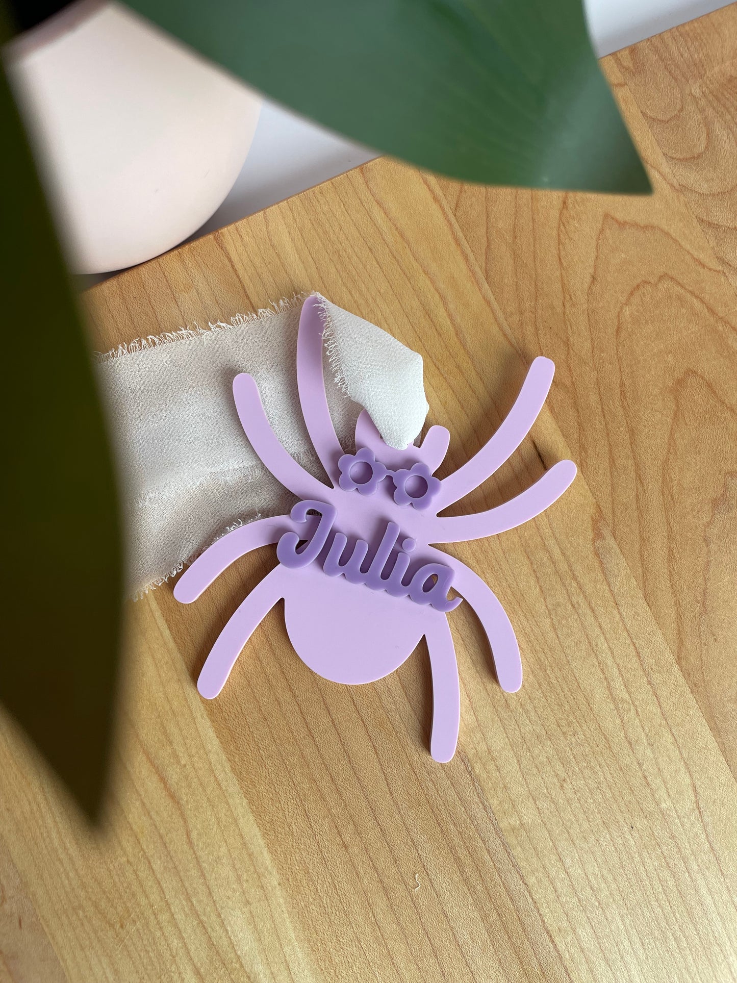 Spooky Purple Spider Acrylic Gift Tag