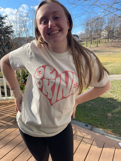 Be Kind Heart Cream Colored Unisex Shirt