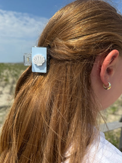 Beachy Seashells Acrylic Claw Clip
