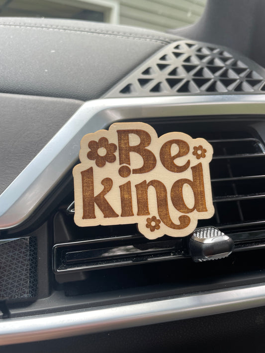 Be Kind Wooden Car Vent Clip