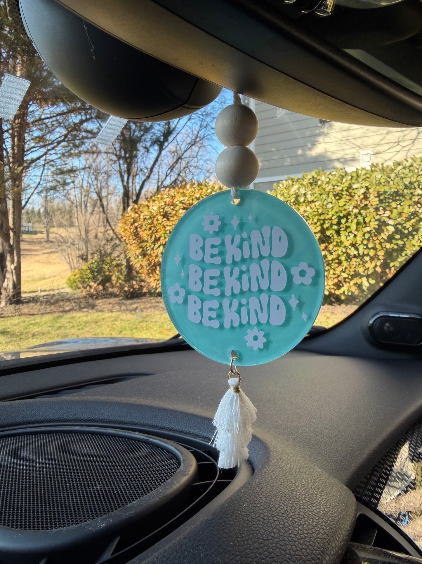 Be Kind Acrylic Rear View Mirror Car Charm