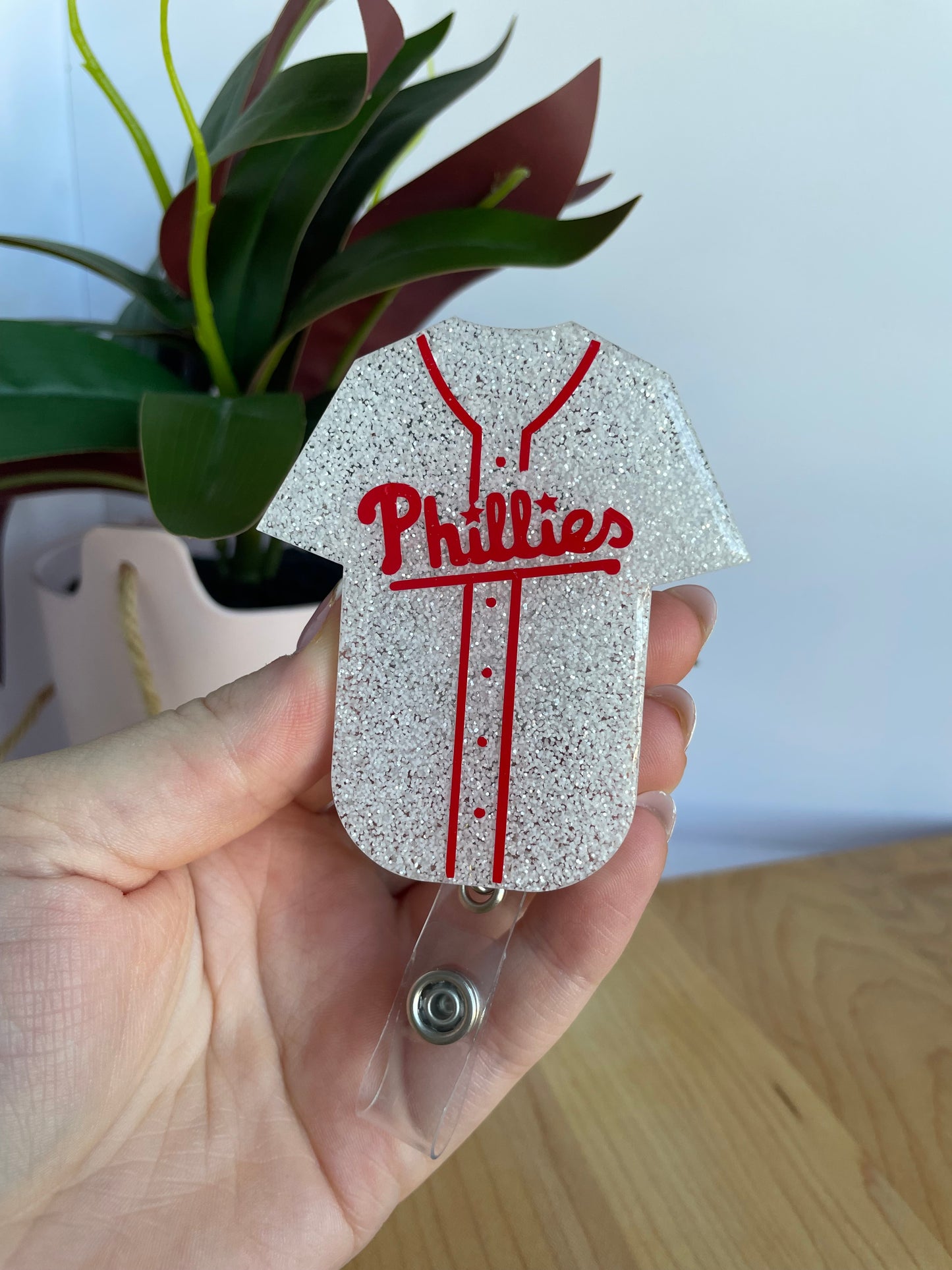 Philadelphia Phillies Jersey Acrylic Badge Reel