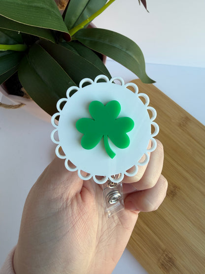 Feeling Lucky Acrylic Badge Reel
