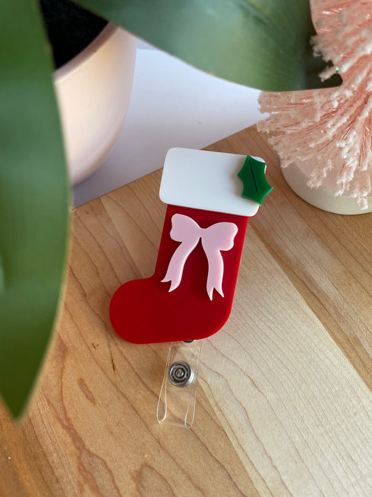 Christmas Stocking Badge Reel
