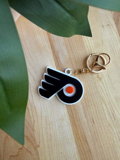 Philadelphia Flyers Acrylic Keychain with Gold Features