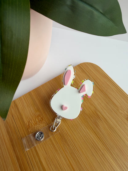 Confetti Bunny Acrylic Badge Reel