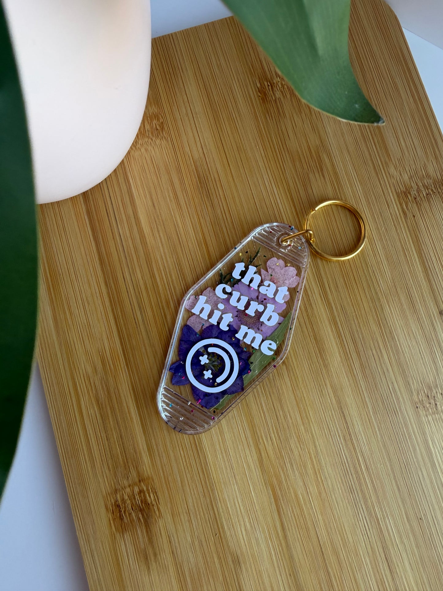 Colorful Dried Flower Clear Acrylic Keychains