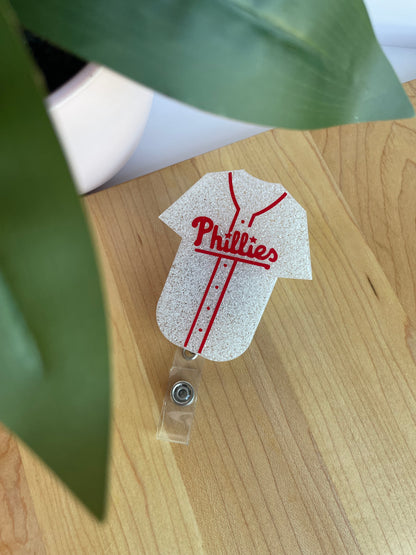Philadelphia Phillies Jersey Acrylic Badge Reel