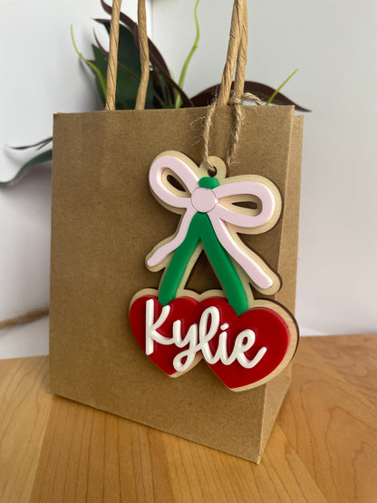Cute Cherries and Bow Gift Tag