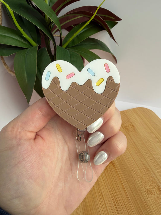 Ice Cream Heart Badge Reel