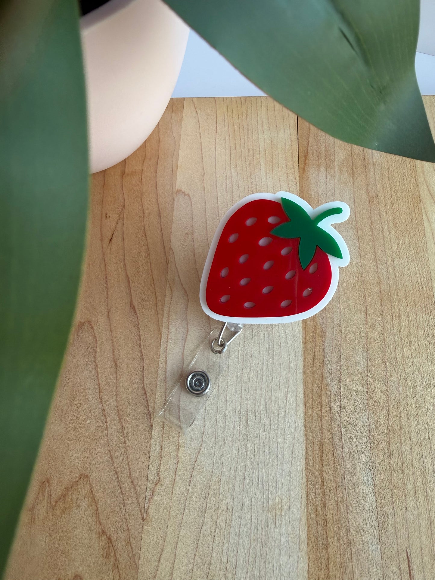 Strawberry Acrylic Badge Reel