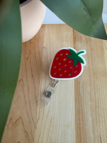 Strawberry Acrylic Badge Reel
