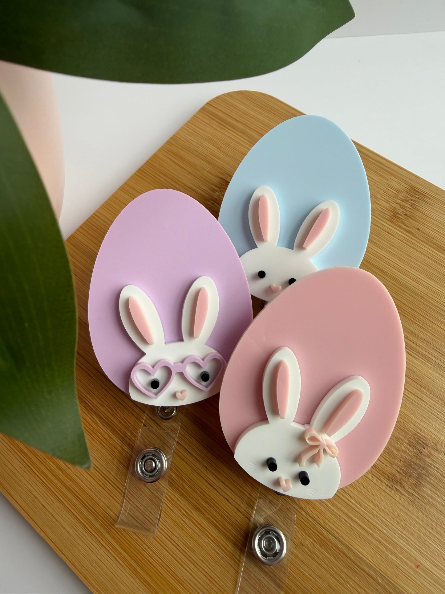 Easter Bunny Egg Acrylic Badge Reel