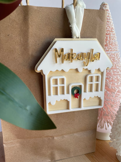 Gingerbread House Custom Gift Tag/Ornament