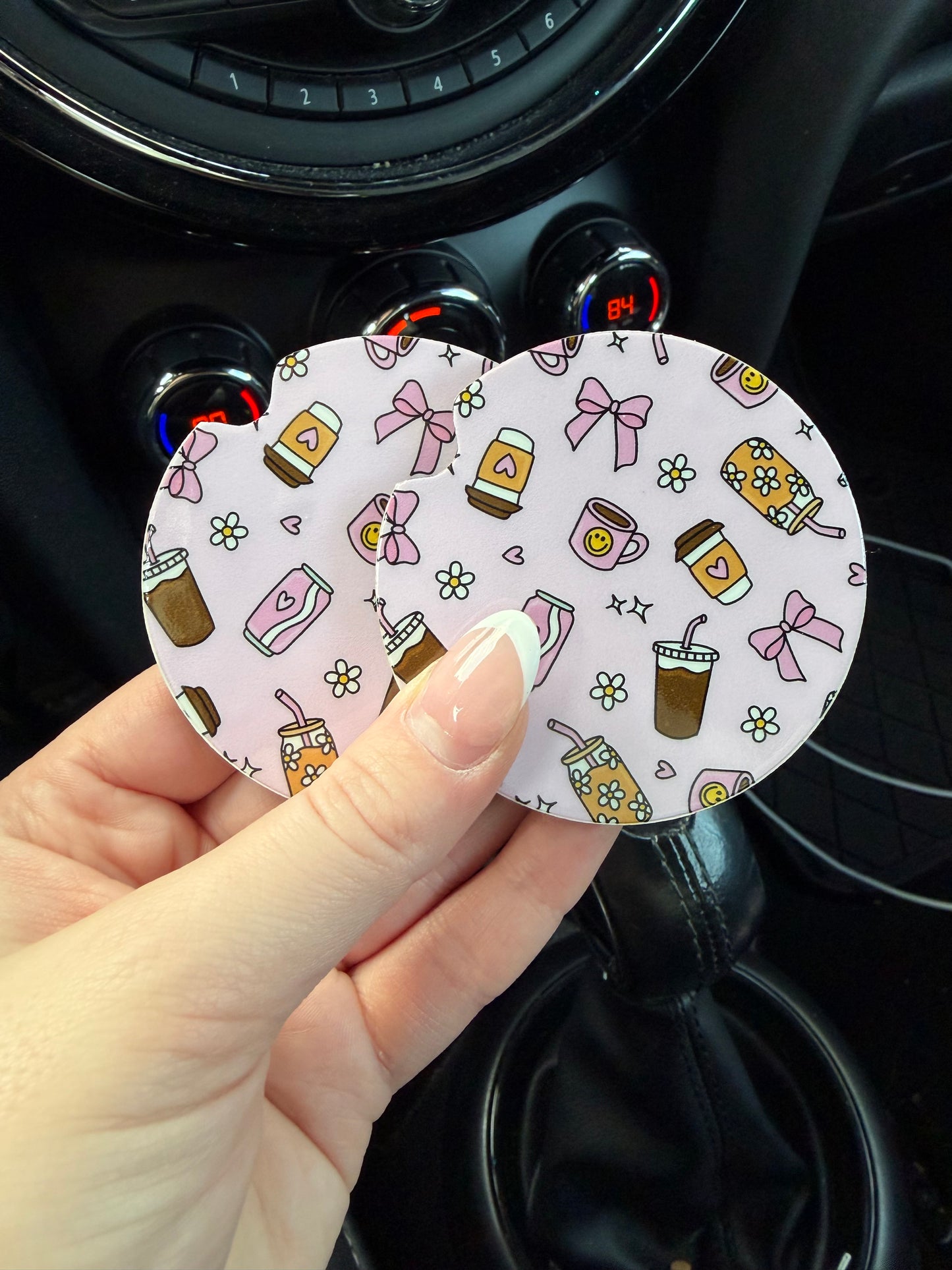 Girly Beverages Car Coasters