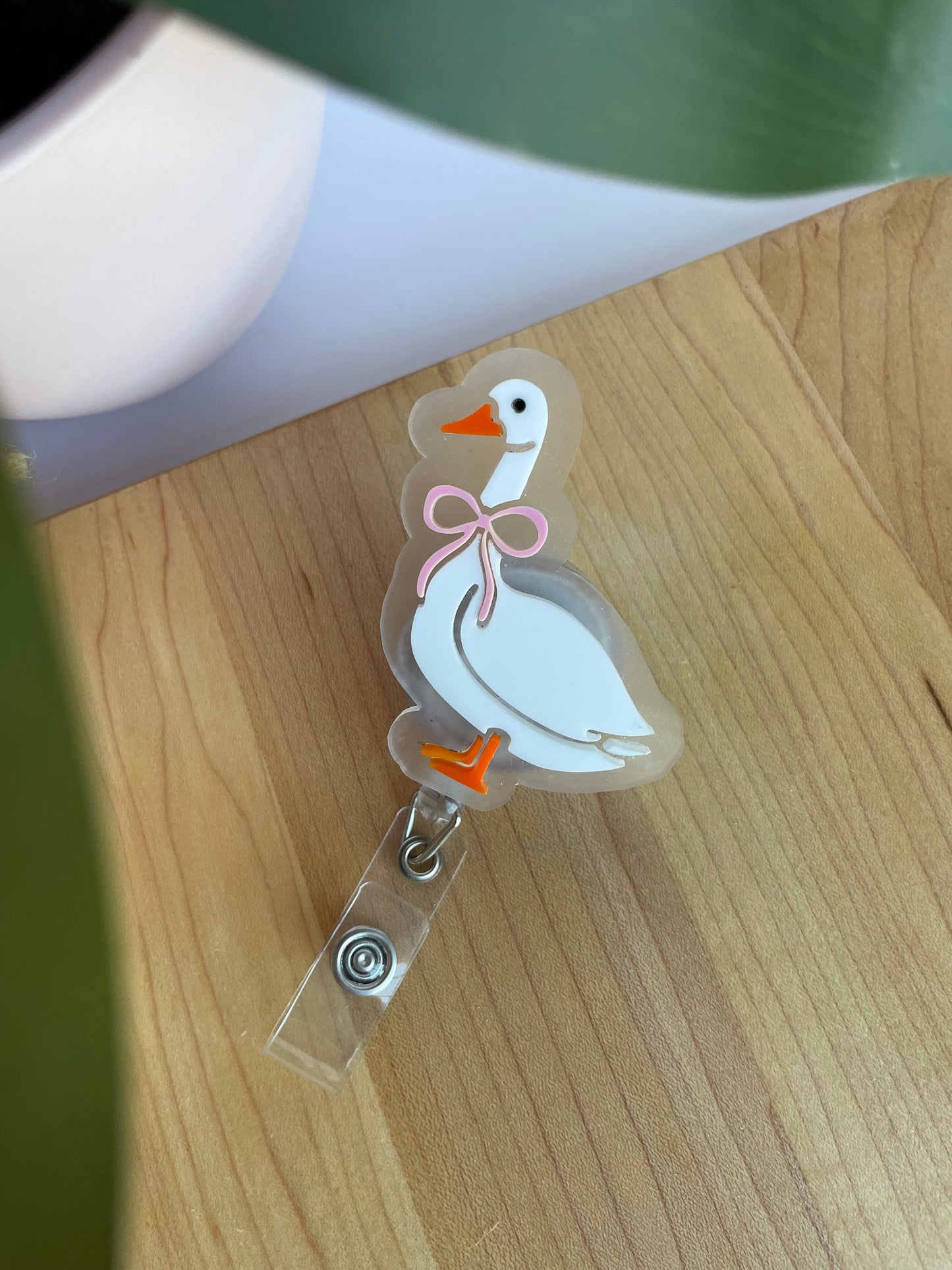 Silly Little Goose Acrylic Badge Reel