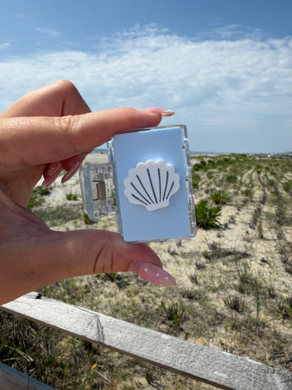 Beachy Seashells Acrylic Claw Clip