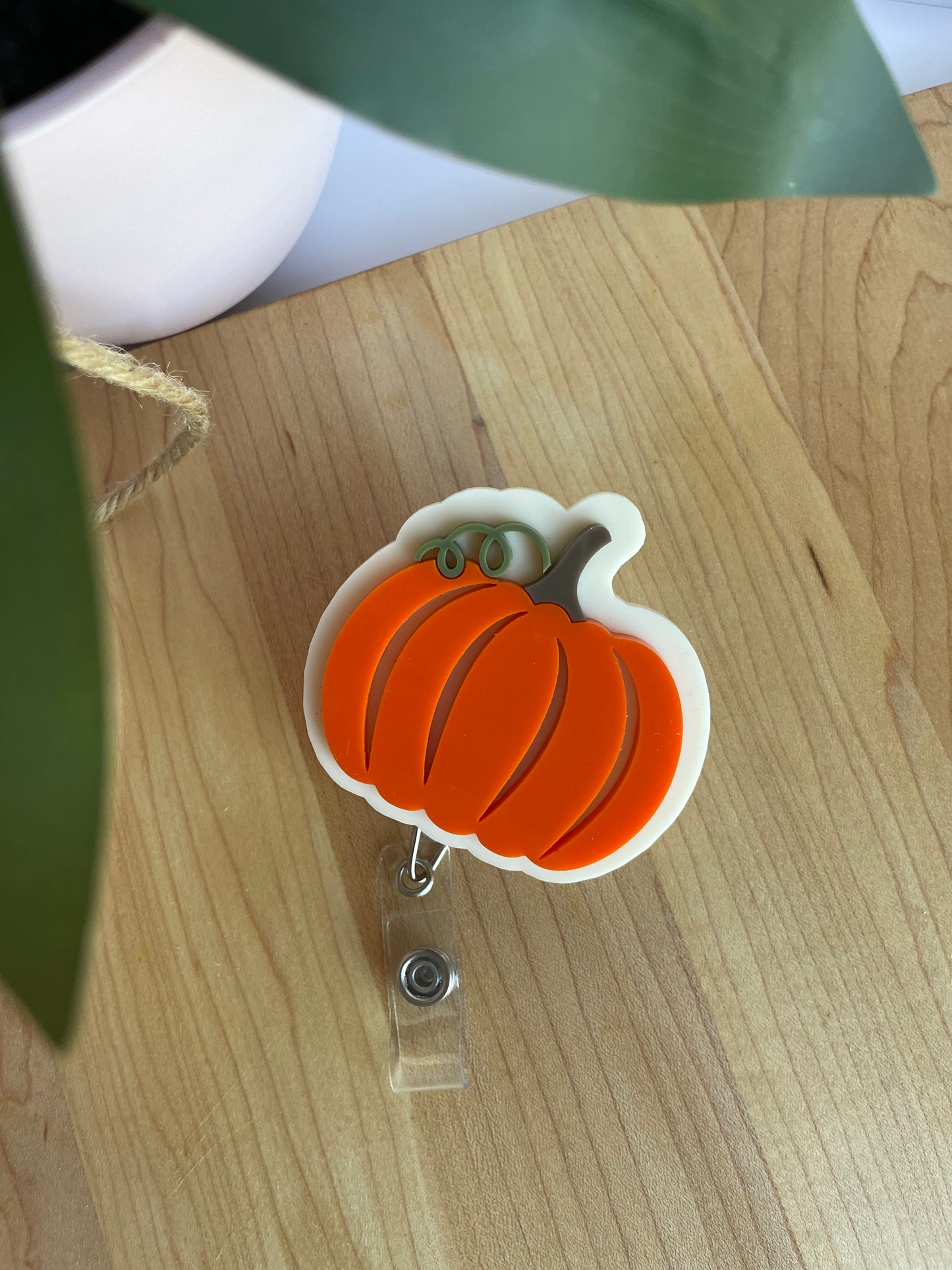 Pretty Pumpkin Acrylic Badge Reel