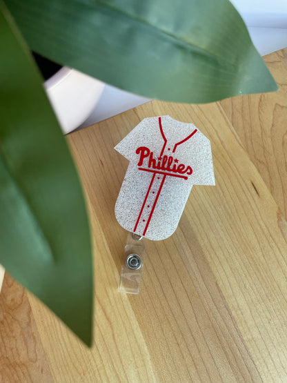 Philadelphia Phillies Jersey Acrylic Badge Reel
