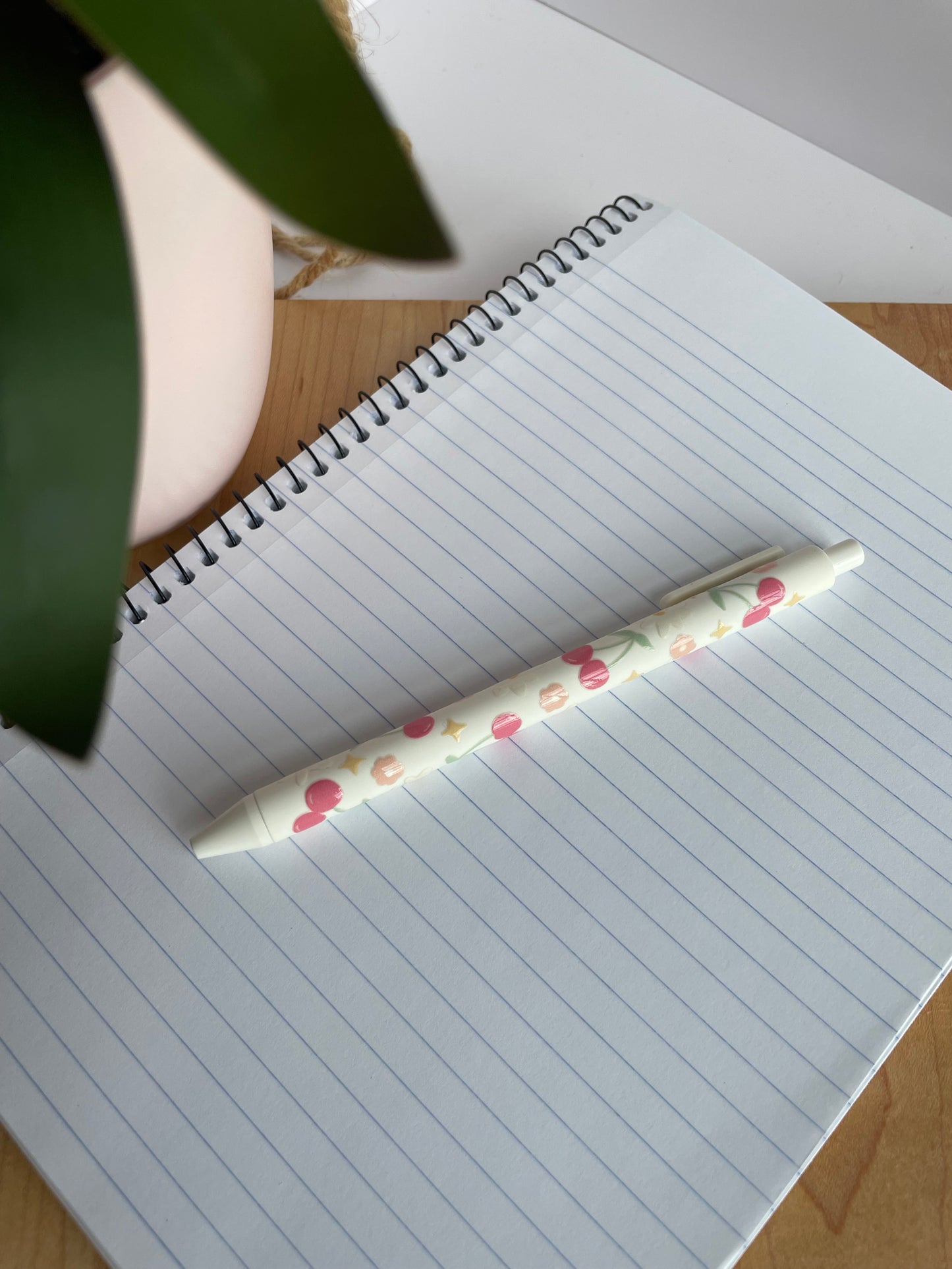 Pretty Cherries and Sparkles Black Ballpoint Pen