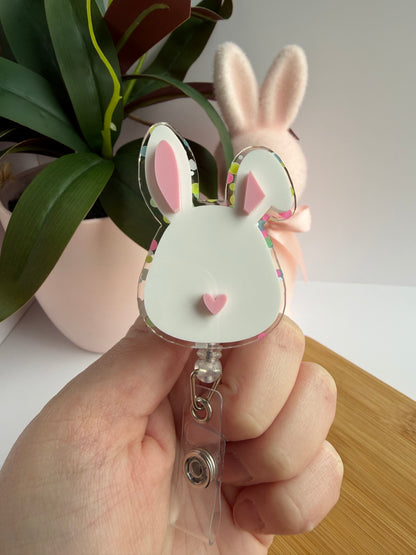 Confetti Bunny Acrylic Badge Reel