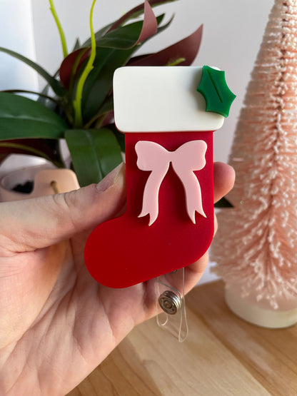 Christmas Stocking Badge Reel