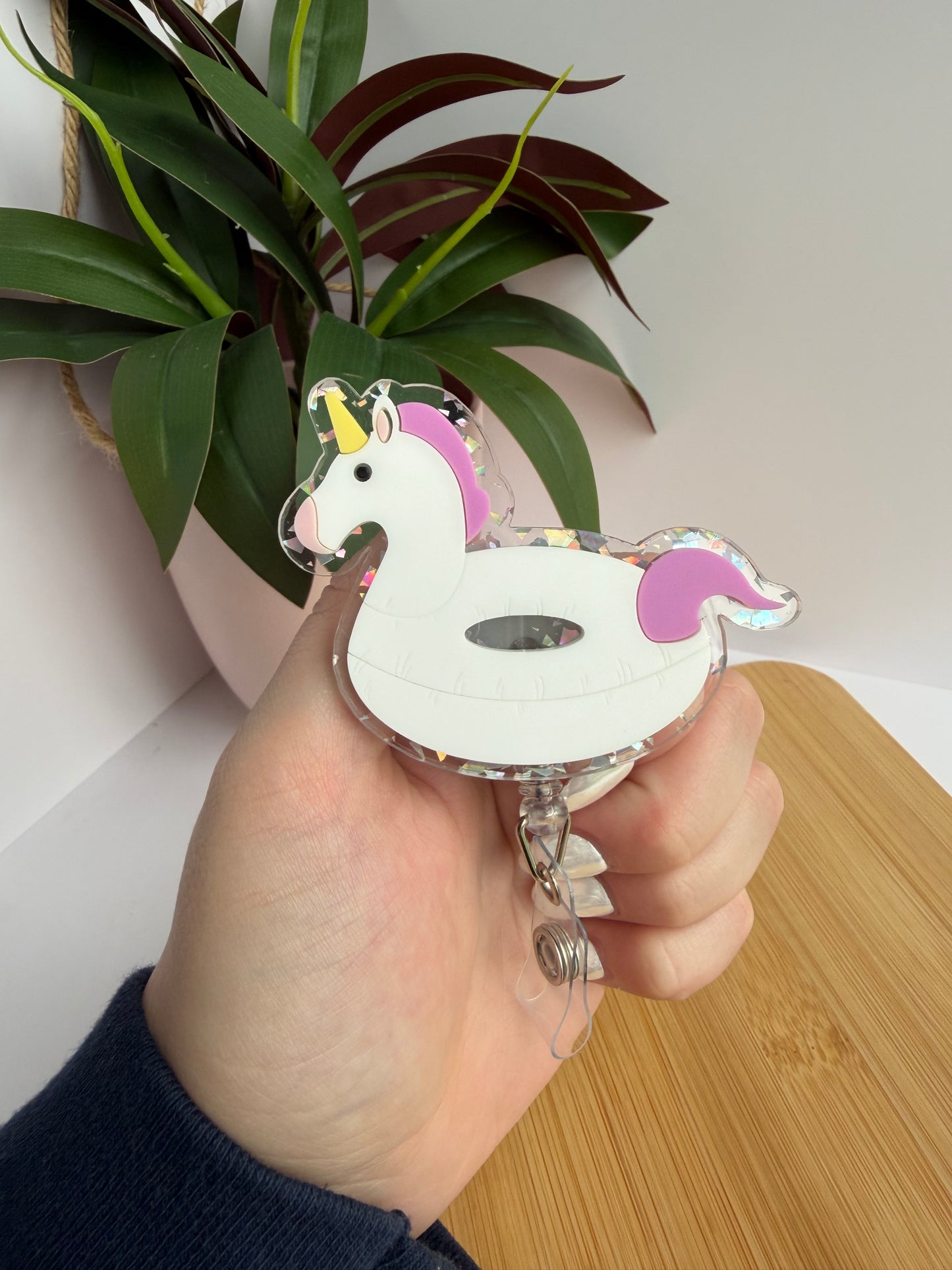 Pool Floaties Acrylic Badge Reel