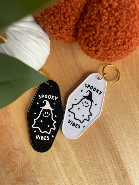 Spooky Vibes Halloween Motel Keychain